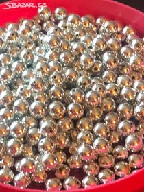 Dekorace - 30 ks stříbrných perliček-průměr 0,5 cm - 4