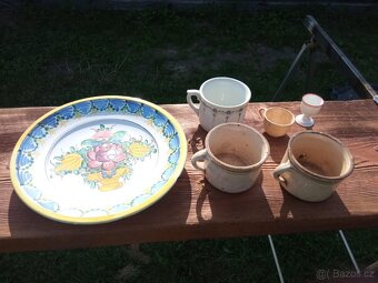 Hrníčky,talíř malov.r.1937,kalíšek na vajíčko,keramika,retro - 4