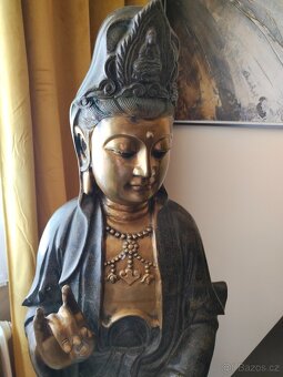 Budha - starožitná socha Kwan Jin v životnej veľkosti - 4