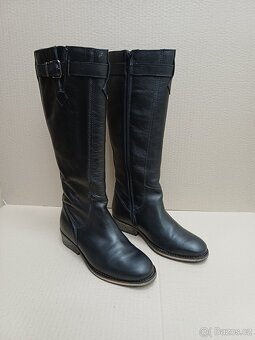 Černé kožené kozačky vel.38 - 4