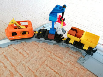 Lego duplo vláček, koleje, bagr, náklaďák, jeřáb.. - 4