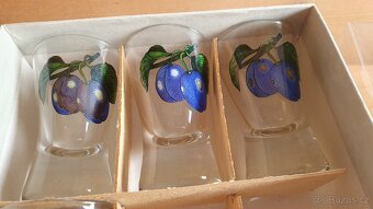 Sada 6 panáků švestka, nové - 4