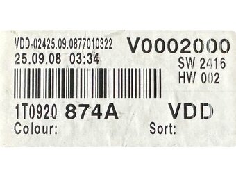 Budíky naftové 1T0920874A VW Touran 1T2 facelift r.v. 2009 - 4