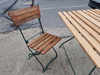 Zahradní Set Kov Dřevo Komplet 70x97 výška 73 cm - 4