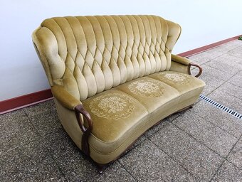 Gauč, sedačka, rustikální nábytek, masív, semiš - 4