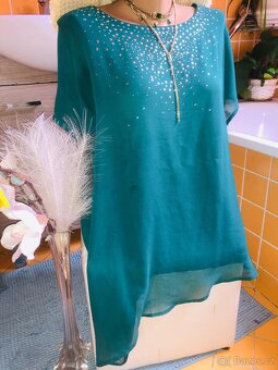 # tunikaXL# spolecenska#halenka #tehotenska# zelena#asymetri - 4