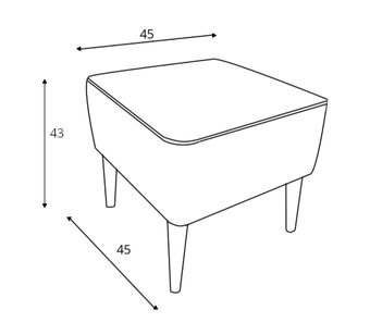 Elegantní čalouněné křeslo Ušák s podnožkou - 4