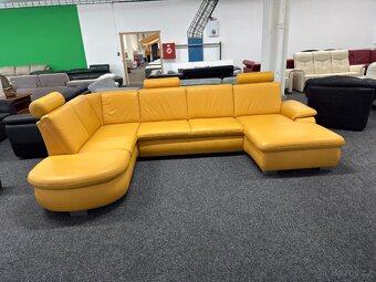 Sedací souprava tvaru U - rozkládací - kůže - zánovní - 4