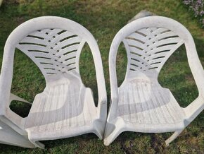 4ks stohovací plastové zahradní židle / křesílka - 4