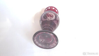 A165_ Váza, sklo, broušená, ruční práce, retro, cca 1960 - 4