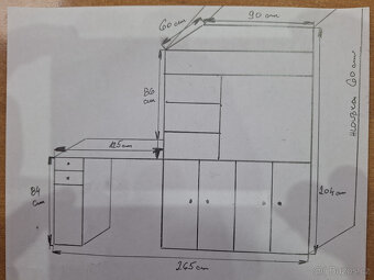 Stěna do obývacího pokoje s PC stolkem. - 4