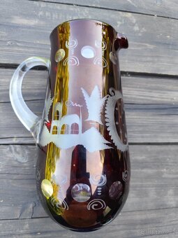 Prodám džbán Bohemia Crystal - Egermann, ručně leptaný - 4