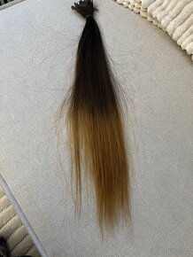 Středoevropské vlasy k prodloužení keratinem / ombre, hnědé - 4