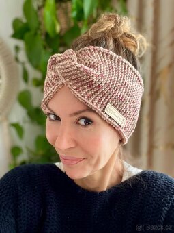 Dámská/dívčí pletená čelenka ,, béžová" NOVÁ - 4