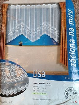 Záclona Lisa š.410 x v.160 - nová 2kusy české výro - 4