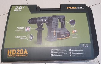 Kladivo vrtací aku Procraft Industrial HD20A, 3,8J, 4,0Ah - 4