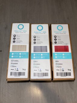 Polymaker PolyLite ASA 1,75mm 1kg 3ks Natural, Grey, Red - 4