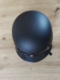 Retro helma - černá hladká matná - 4