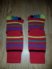 Dámské prstové proužkované barevné ponožky (dívčí) - 4