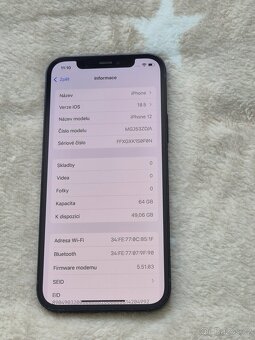 iPhone 12 64gb stav baterie 95% - 4