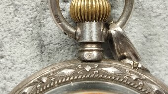 Staré stříbrné kapesní malované hodinky DNES SNÍŽENA CENA - 4