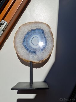 Achátový plátek na stojanku - 4