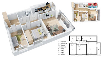 Prodej bytu 3+1, 64 m², Brno, ul. Čejkovická - 4