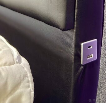 Manželská postel s matrací - eko kůže - NEPOUŽITÁ - 4