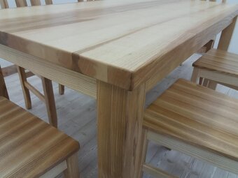nový masivní jasanový stůl, deska 4 cm, Odvoz, montáž po Čr - 4