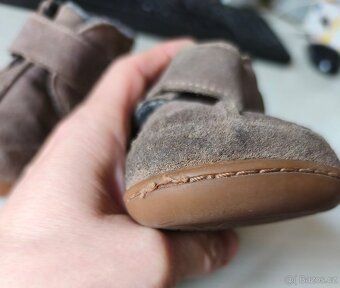 Hnědé kožené zimní barefoot boty  12-18 měsíců - 4