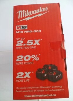 Nová AKU sada Milwaukee M18 NRG-503 - 4
