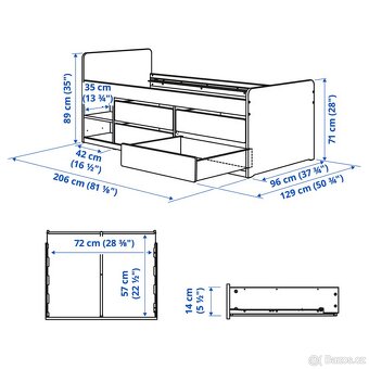 Postel Ikea Släkt 90x200 s roštem - 4