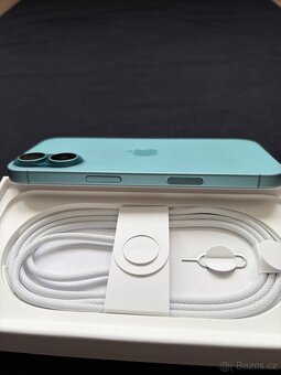 Prodám iPhone 16, 128GB, modrozelený, záruka do 20. 9. 2026 - 4