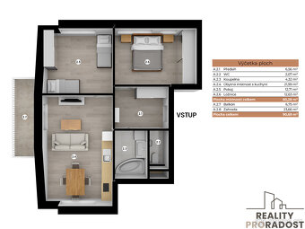 Prodej apartmánu 3+kk, 60,2 м², Horní Planá, Lipno - 4