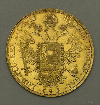 Zlatý R-U 4 Dukát 1873, velmi vzácný, TOP stav. - 4