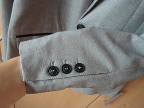Elegantní dámské šedé sako sáčko - M, L, 40 - 4