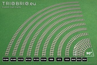 Lego vlak kompatibilní koleje - Trixbrix zatáčky R120 - 4