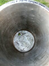 Nerezová INOX nádoba s lemem, výpustní dírou a přírubou. - 4