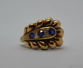 Masivní zlatý prsten s brilianty - 4