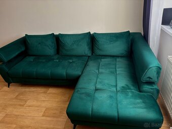 Rohová semišová sedací souprava - 4