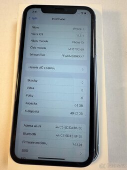 Apple iPhone XR Blue kondice baterie 100% s kabelem pěkný s - 4