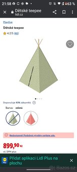 Dětské bavlněné teepee s podlážkou, výška 162cm - 4