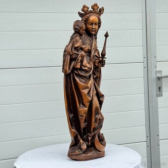 Velká starožitná socha Panna Marie Anglie - 4