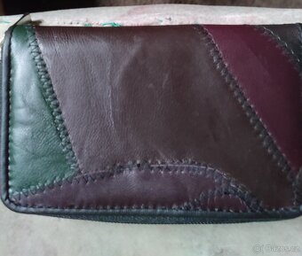 Kožený patchwork nový batoh + peněženka - 4