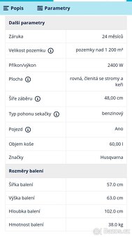 benzínová sekačka husqvarna LV 48V - 4