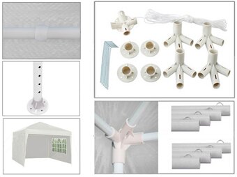 Zahradní altán základna 3x3m výška 2,45m 3 boční stěny nový - 4