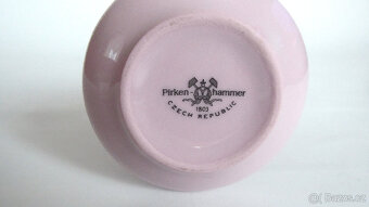 A120_ Váza, růžový porcelán, miniatura, retro, cca 1980 - 4