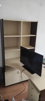 Stůl s regálem, policé, skříňka - 4