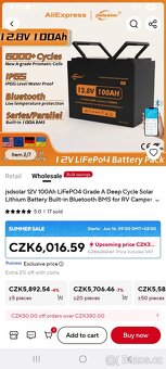 Baterie Lifepo4 12,8V 100A s Bluetooth nové - 4