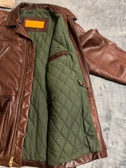 Znackova kožená bunda Timberland vintage odnímatelny limec L - 4